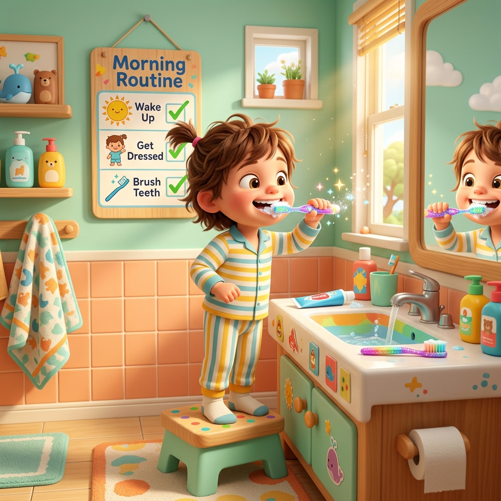 Illustrated story: My Morning Routine